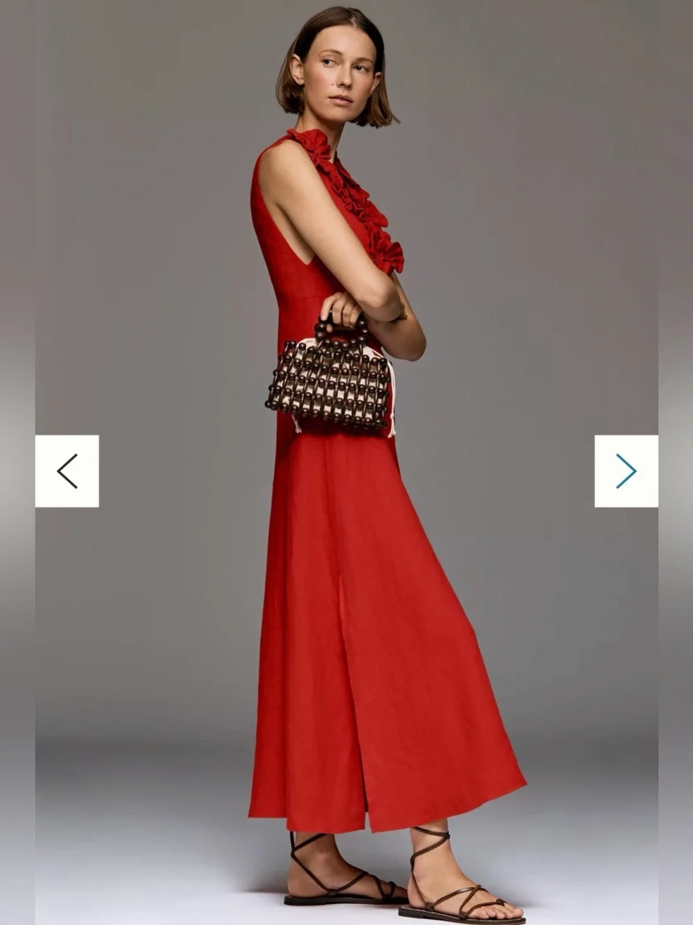 Farm Rio Ruffled Sleeveless Linen Maxi Dress - Picture 4 of 4